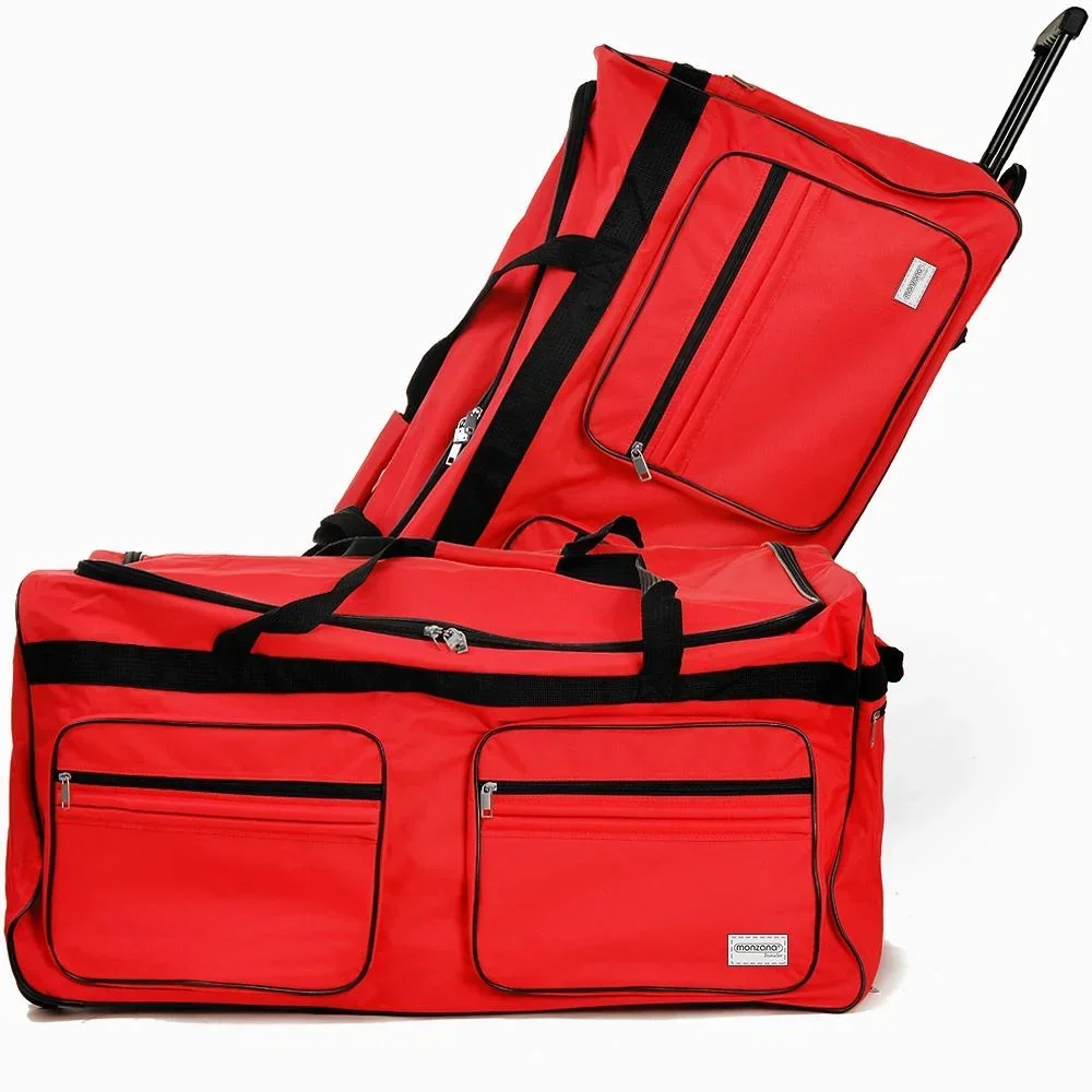 XXL-Reisetasche mit Trolleyfunktion rot 160 L