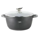 Kochtopf/Kasserolle - mit Deckel - 24 cm - Schwarz