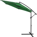 Sonnenschirm faltbar aus Aluminium grün mit Girlande Ø 330 cm