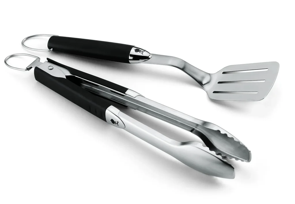 Premium Grillbesteck Kompakt 2-teilig, Edelstahl, Schwarz