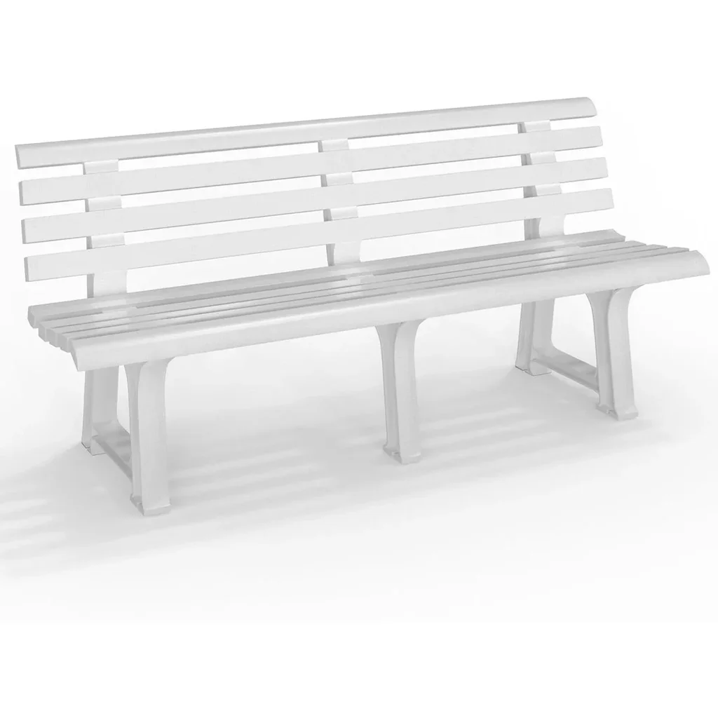 NL Gartenbank 145x49x74 cm - Weiß- 3 Personen