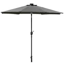 Sonnenschirm im Freien Gartenschirm mit Solarbeleuchtung LED Sonnenschutz Stahl Aluminum Polyester Dunkelgrau Ø266 x 245