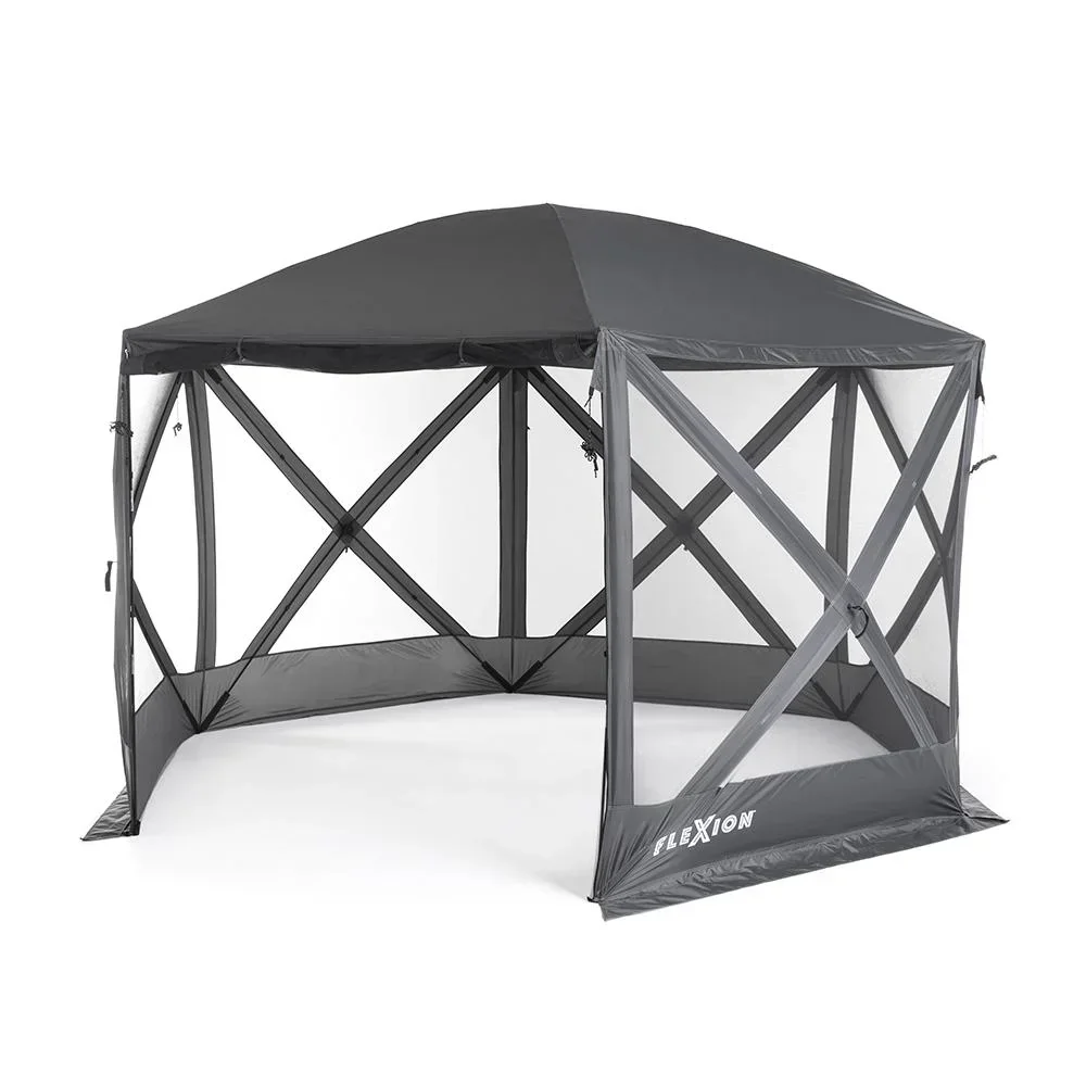 Camping Pavillon Flexion 6-Seiten grau