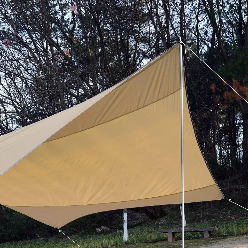 Sonnensegel Tarp Sonnenschutz Polyester Golden 550 x 560cm