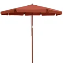 Sonnenschirm Terracotta Holz 330cm UV-Schutz 50+