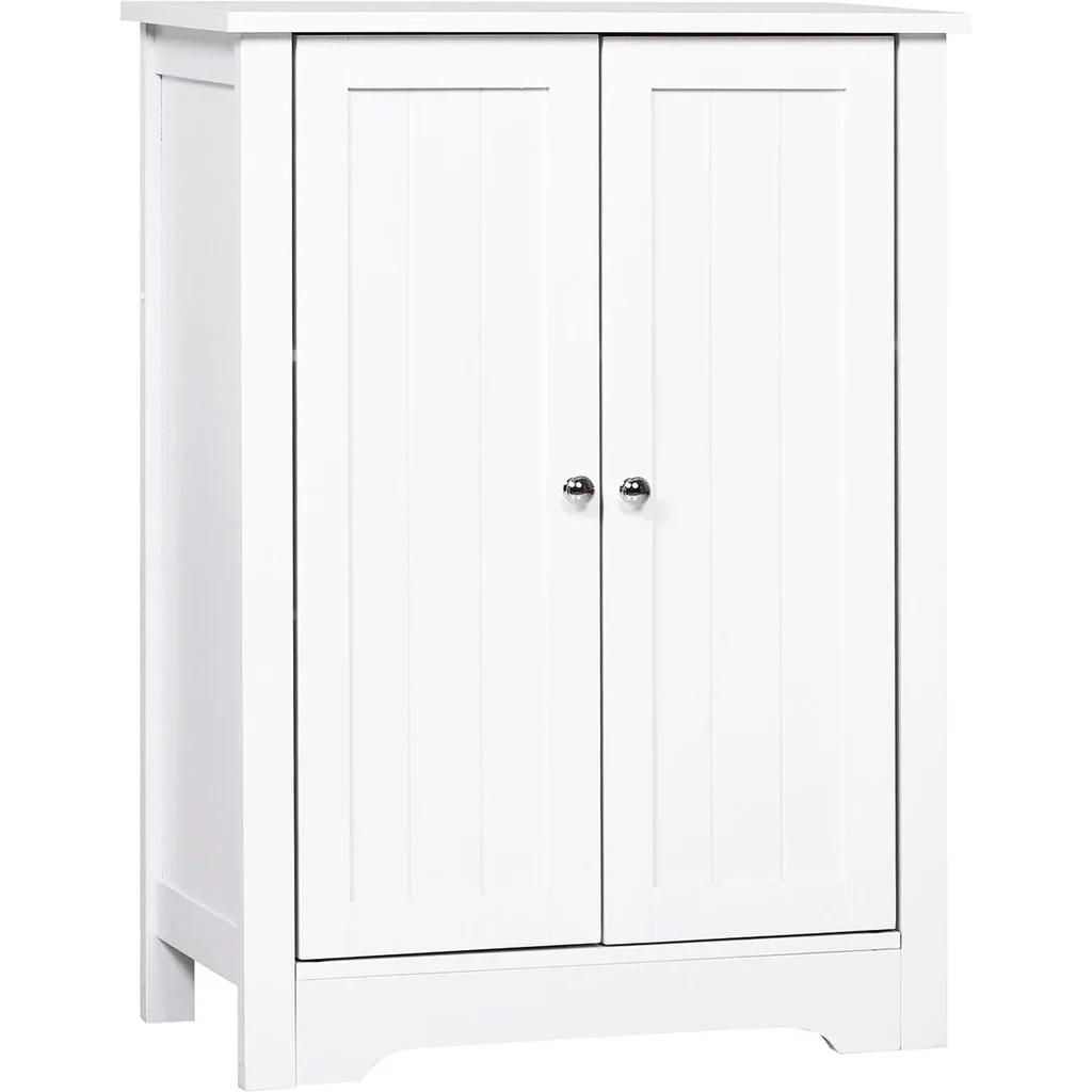 Kommode Badezimmerschrank Badschrank Badregal Standschrank 3 verstellbare Regale Holz Weiß 60 x 30 x 80 cm
