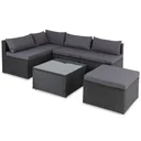 Polyrotan Lounge-Set 16-Sitzer - Schwarz-Anthrazit