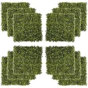 12 Stück künstliches Pflanzenwand Hecke 50x50 cm UV-Schutz Sichtschutz Mailänder Gras Design Heckenpflanze für Garten Ou