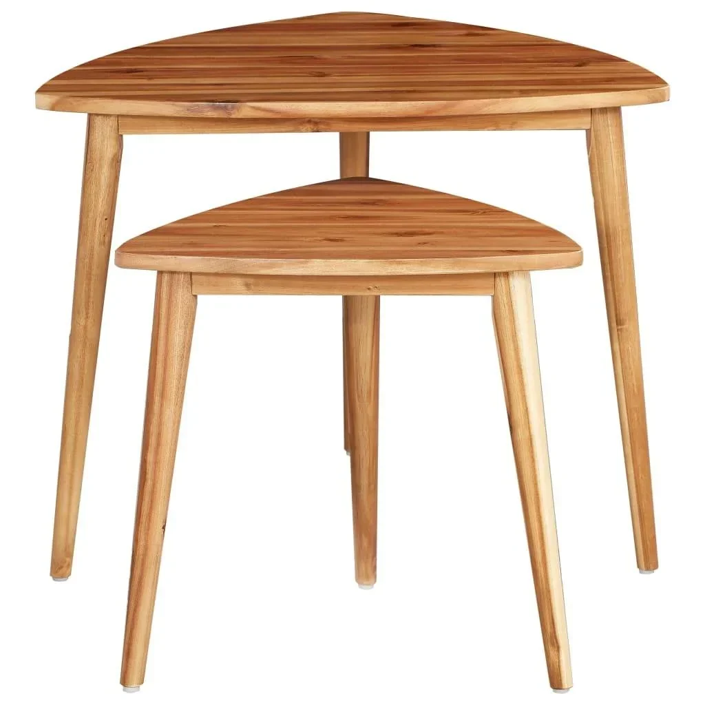 2 Stück Tisch Akazienholz massiv