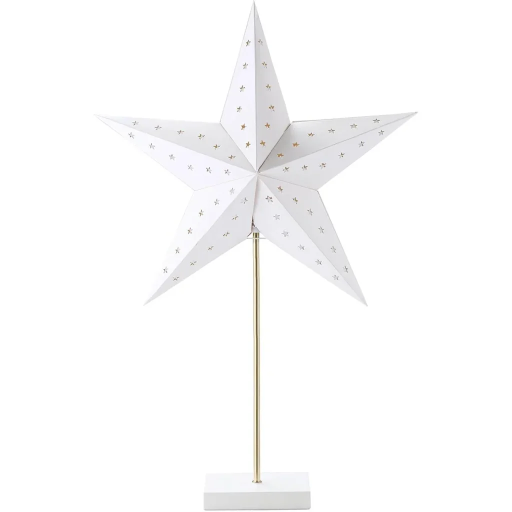 Tischlampe Stern Weihnachtsstern Lampe Papierstern Lampe Tischleuchte 5 Zacken 71 cm Leuchtstern Weihnachtsdekoration We