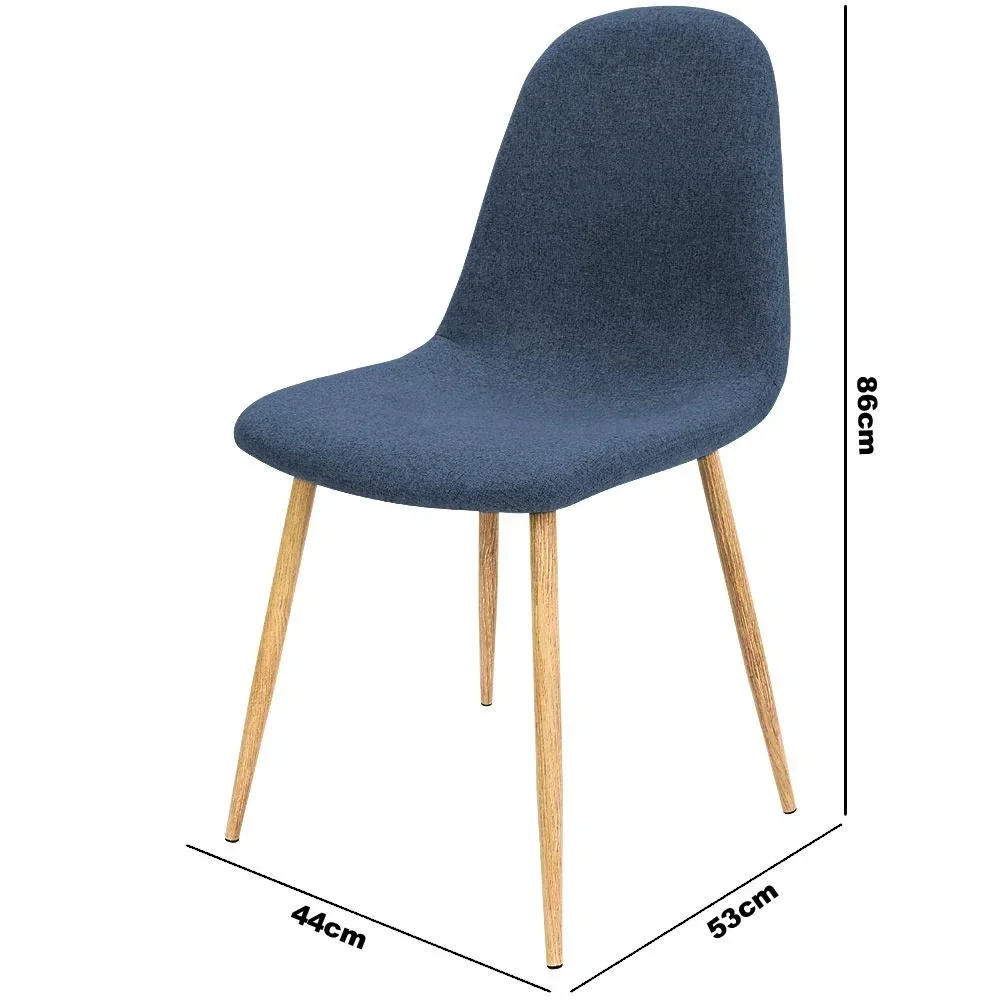 Design-Stuhl mit Stoffbezug dunkelblau 4 Stück