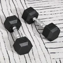 2er-Set Gummi-Hantel Fitness Hantel Kurzhantel für Trainingsraum Büro sechseckige Form Metall Gummi schwarz 5 KG