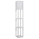 Stehleuchte Stehlampe mit 3 Regalen Innenbeleuchtung E27 bis 40W für Wohn-/Schlafzimmer E1-MDF, Acryl Weiß 26 x 26 x 160