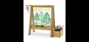 Discovery Tafel Outdoor Schreib- und Maltafel für Kinder aus Holz, Pflanzkübel, Windspiel, natur