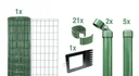 Fix-Clip Pro als Zaun-Komplettset, zum Einbetonieren, grün, Höhe 122 cm, Länge 10 m