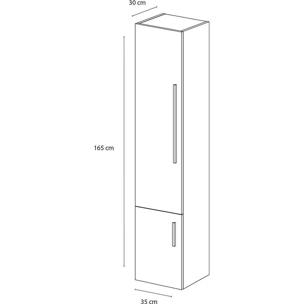 Hoge Kast Style - schwartz Eiche