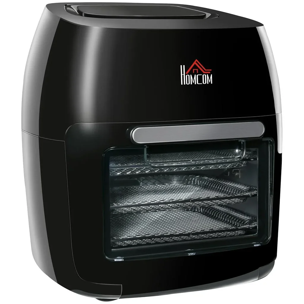 Heißluftfritteuse 11 L 1800W mit 8 Menüs Zubehör Stahl Schwarz 32 x 35,6 x 37,9 cm