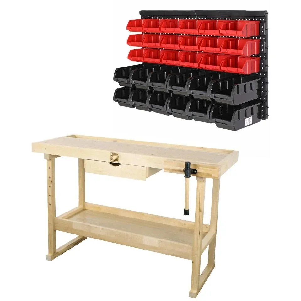 Mancave Holzwerkbank MIT Deuba Werkzeugwand 2er Set