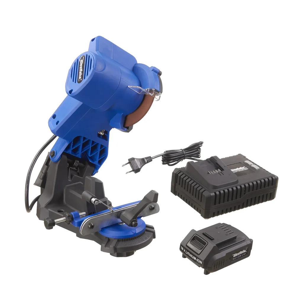 Akku-Sägekettenschärfgerät, 18 Volt, SKSG 18, inklusive Li-Ion-Akku, 2,0 Ah und Ladegerät