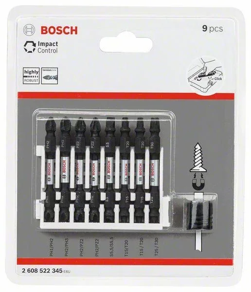 Schrauberbit-Set, Impact Control, 9-teilig