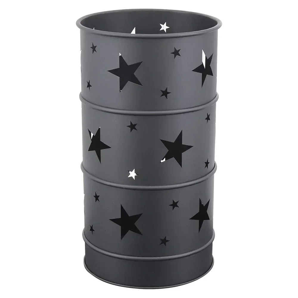 Feuerstelle Premium Feuertopf mit Sternen 36x36x65 cm Schwarz