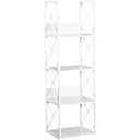 Standregal Bücherregal Aufbewahrungsregal Metall Weiß 40 x 35 x 143,5 cm