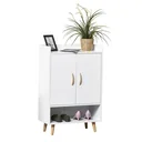 Schuhschrank Schuhregal mit Türen und Regalen für Flur und Eingangsbereich, moderner Schuhkommode Schuhablagen, E1 Spanp
