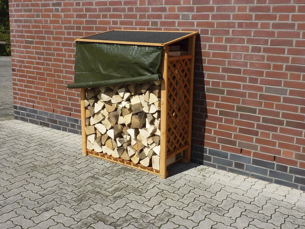 Kaminholzregal "Speyer" hb mit Wetterschutz