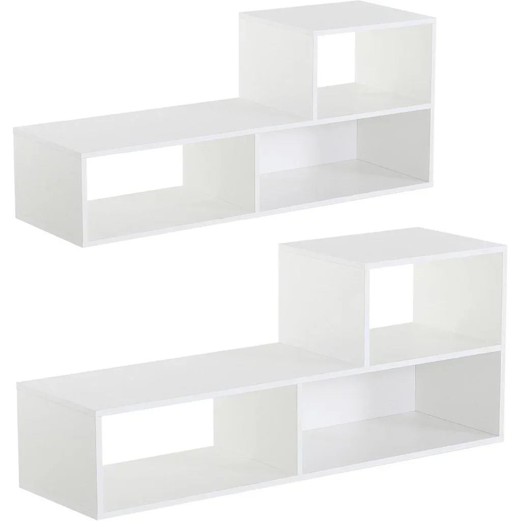 Bücherregal Standregal Aktenregal 2-teilige Regale Büroregal MDF Weiß 120 x 35 x 50 cm