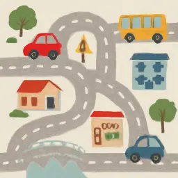 Kinderteppich Strasse Bild