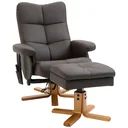 Massagesessel mit Fußhocker | Relaxsessel | Braun| 80 x 86 x 99 cm