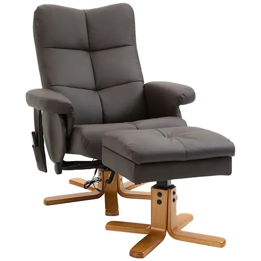 "Massagesessel mit Fußhocker | Relaxsessel | Braun| 80 x 86 x 99 cm image"
