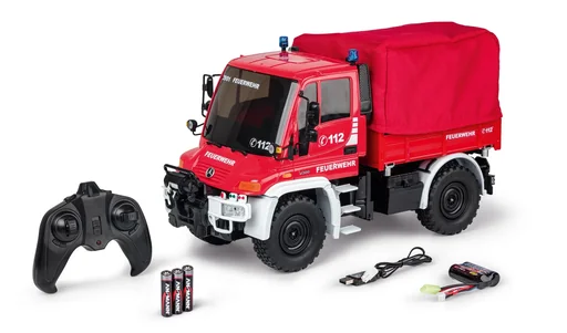 "Feuerwehrwagen MB Unimog U300 2.4 G 100 % RTR 1:12 image"