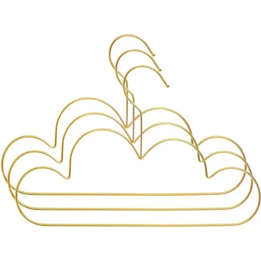 "3er Set Kinderkleiderbügel - Wolkenmotiv - Gold image"