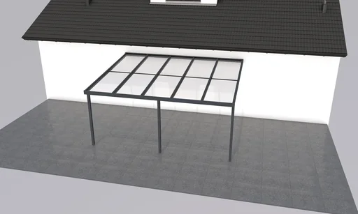 "Terrassendach Premium, anthrazit, 5100 x 4060 mm - Polycarbonat Stegplatten 16 mm, opal image"