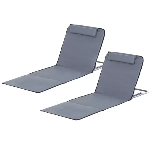 "Strandmatte 2er-Set Faltbarer 5-Stufen-Satz mit Tragetasche aus Stahl image"