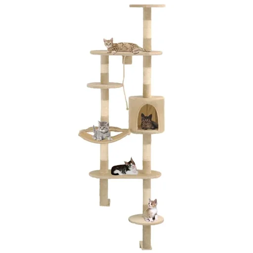 "Sisal-Kratzbaum Wandhalterung 194 cm beige image"