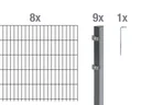 Doppelstabmattenzaun Komplettset, anthrazit, Höhe 120 cm, Länge 16 m