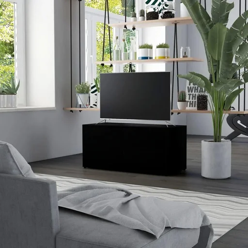 "TV-Schrank 80x34x36 cm Spanplatte schwarz image"