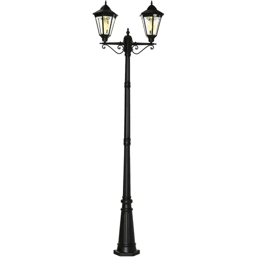 "Solar Lampenmast - Doppelt - Schwarz - 22 x 72 x 248 cm image"