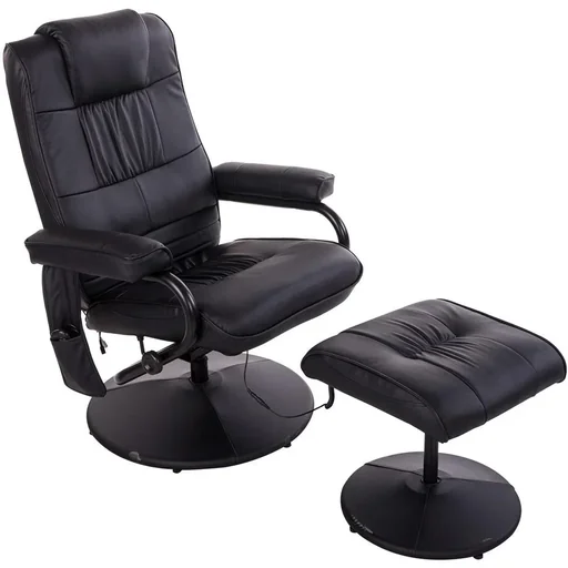 "TV Sessel Massagesessel mit Hocker und Wärmefunktion Schwarz image"