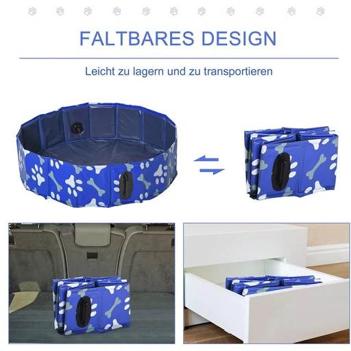 "Hundepool mit Wasserablassventil blau image"