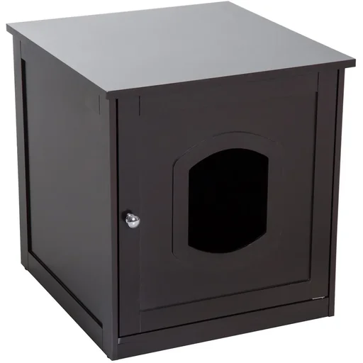 "Katzenhaus und Katzenklo MDF, braun image"