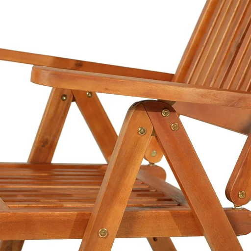 "Klappstuhl Gartensessel Gartenmöbel 5-Fach verstellbar Akazienholz geölt 64 x 55 x 110 cm image"