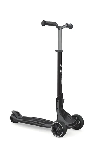 "ULTIMUM LIGHTS Tretroller, 125/90 mm extra breit, ABEC 7, 3-rädrig, höhenverstellbar, LED-Leuchtmodul, grau image"