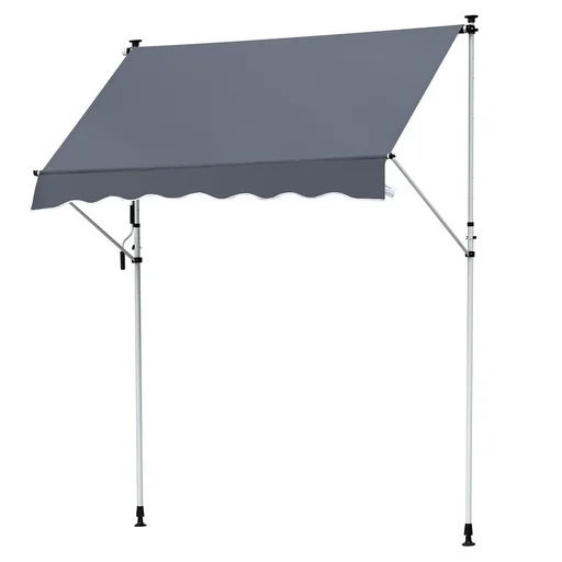 "Markise Klemmmarkise Sonnenschutz Faltarm Handkurbel Balkon Alu Cremeweiß 3x1,2cm image"