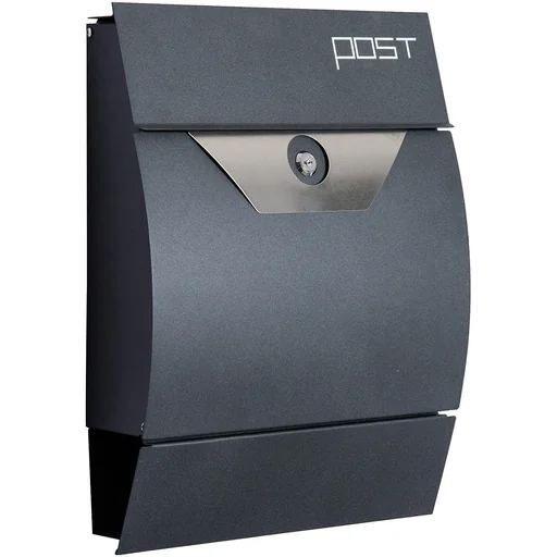 "Briefkasten Wandbriefkasten mit Zeitungsfach abschließbar 2 Schlüssel Stahl image"