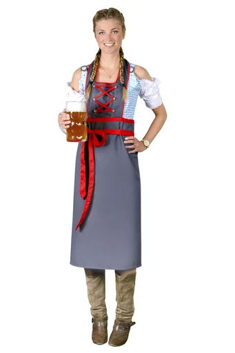 "Schürze für Damen, Farbe grau/rot, Einheitsgröße image"