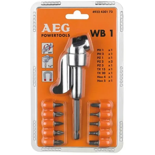"Winkel Schraubenkopf WB1 10 scr-Bits 11pc image"