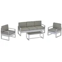 4-TLG. Gartenmöbel Gartensofa Set Garten-Lounge-Set mit Rückenlehne und Armlehne Metalldrehverfahren Garten Garnitur Sit